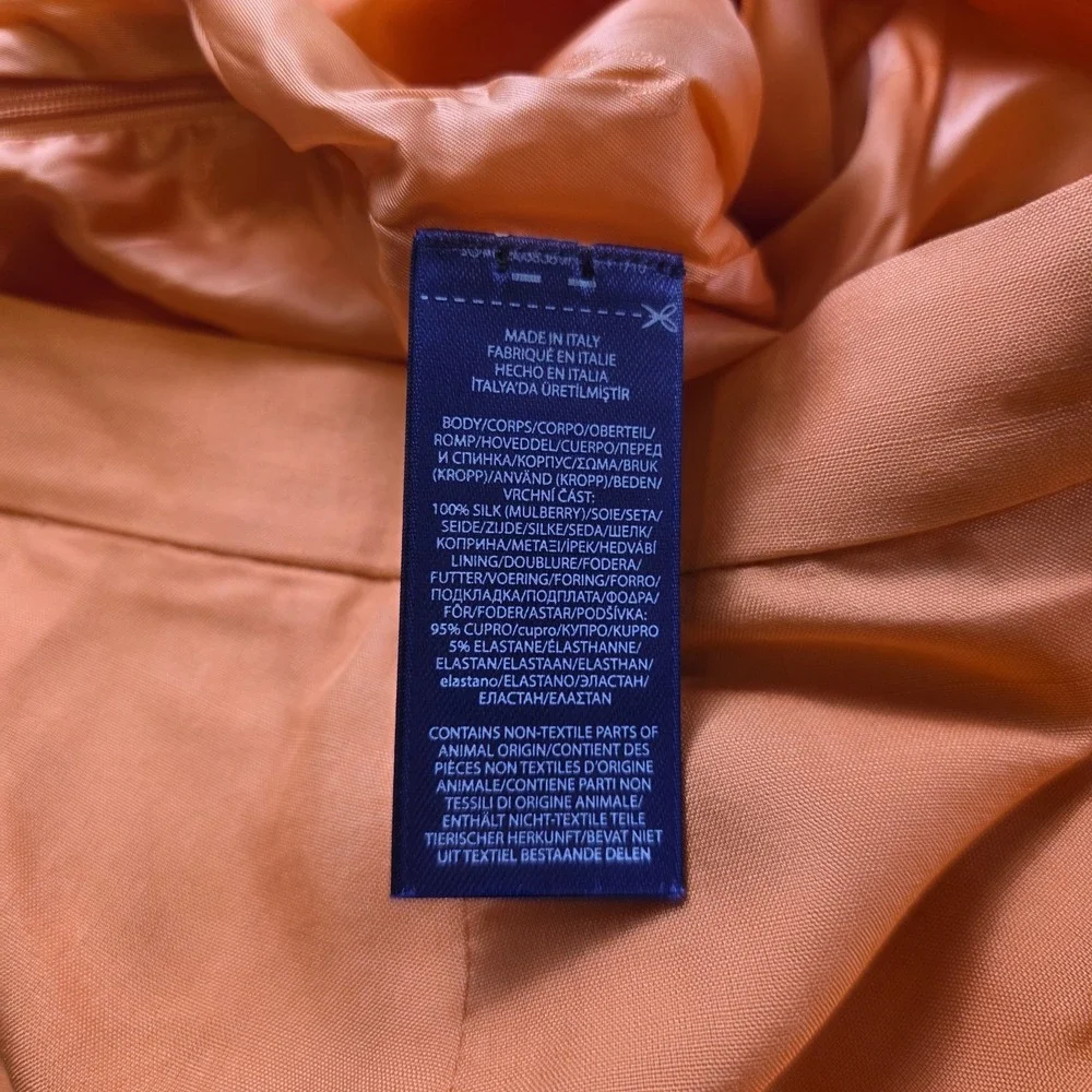 Ralph Lauren Purple Label Bobynn Silk Shantung‎ Pants Womens 12 Orange $1290
